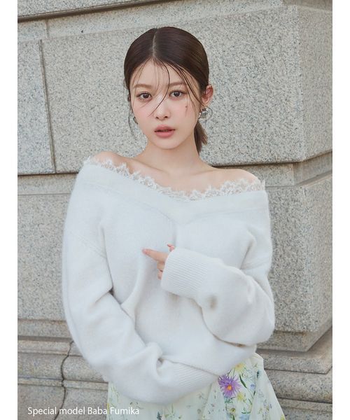 SNIDEL（スナイデル）の「ラッフルフリルティアードスカート（スカート・レディース・アイボリー/その他/ピンク・0/1）」の5枚目の写真