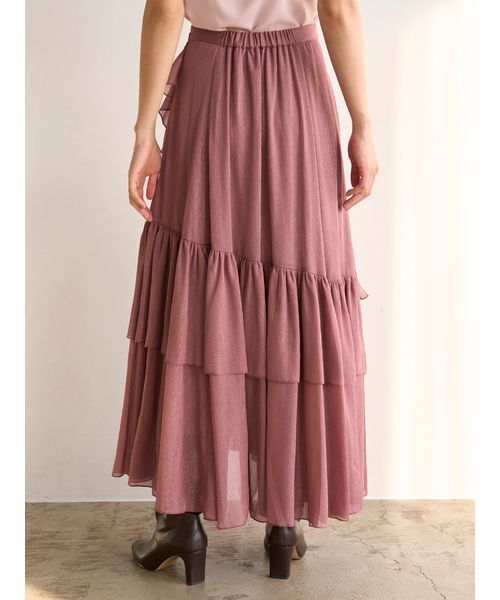 SNIDEL（スナイデル）の「ラッフルフリルティアードスカート（スカート・レディース・アイボリー/その他/ピンク・0/1）」の15枚目の写真