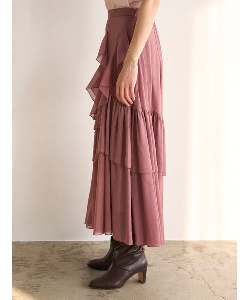 SNIDEL（スナイデル）の「ラッフルフリルティアードスカート（スカート・レディース・アイボリー/その他/ピンク・0/1）」の16枚目の写真