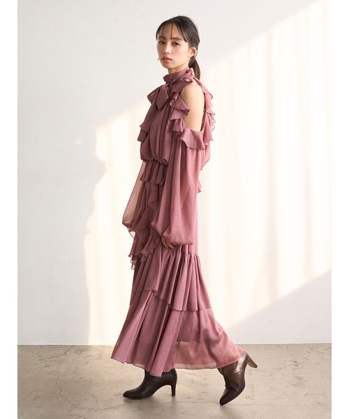 SNIDEL（スナイデル）の「ラッフルフリルティアードスカート（スカート・レディース・アイボリー/その他/ピンク・0/1）」の21枚目の写真