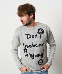 STUD MUFFIN | STUD MUFFIN/スタッドマフィン/メッセージダブルジャガード & サガラパッチワーク プルオーバー(ニット/セーター)