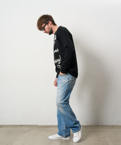 STUD MUFFIN（スタッドマフィン）の「STUD MUFFIN/スタッドマフィン/メッセージダブルジャガード & サガラパッチワーク プルオーバー（ニット/セーター・メンズ・ブラック/グレー・2/3/4）」の8枚目の写真