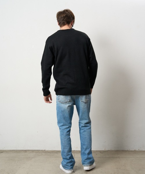 STUD MUFFIN（スタッドマフィン）の「STUD MUFFIN/スタッドマフィン/メッセージダブルジャガード & サガラパッチワーク プルオーバー（ニット/セーター・メンズ・ブラック/グレー・2/3/4）」の9枚目の写真