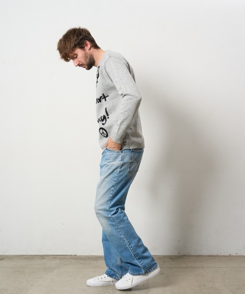 STUD MUFFIN（スタッドマフィン）の「STUD MUFFIN/スタッドマフィン/メッセージダブルジャガード & サガラパッチワーク プルオーバー（ニット/セーター・メンズ・ブラック/グレー・2/3/4）」の12枚目の写真