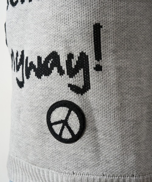 STUD MUFFIN（スタッドマフィン）の「STUD MUFFIN/スタッドマフィン/メッセージダブルジャガード & サガラパッチワーク プルオーバー（ニット/セーター・メンズ・ブラック/グレー・2/3/4）」の15枚目の写真