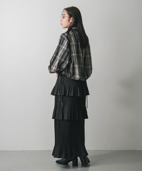SENSE OF PLACE by URBAN RESEARCH（センスオブプレイスバイアーバンリサーチ）の「ティアードプリーツスカート（スカート・レディース・アイボリー/ブラック/ブラウン・ONE）」の7枚目の写真