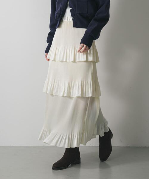 SENSE OF PLACE by URBAN RESEARCH（センスオブプレイスバイアーバンリサーチ）の「ティアードプリーツスカート（スカート・レディース・アイボリー/ブラック/ブラウン・ONE）」の12枚目の写真