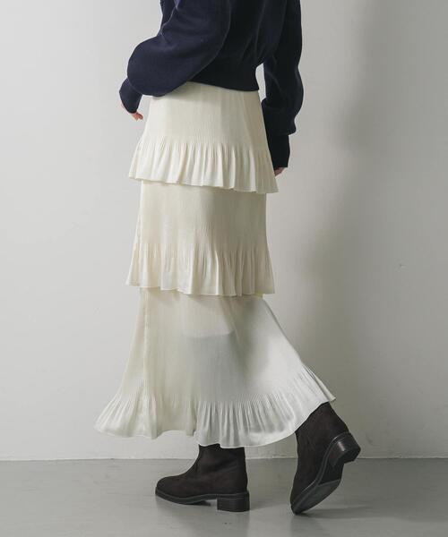 SENSE OF PLACE by URBAN RESEARCH（センスオブプレイスバイアーバンリサーチ）の「ティアードプリーツスカート（スカート・レディース・アイボリー/ブラック/ブラウン・ONE）」の13枚目の写真