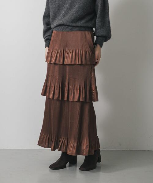 SENSE OF PLACE by URBAN RESEARCH（センスオブプレイスバイアーバンリサーチ）の「ティアードプリーツスカート（スカート・レディース・アイボリー/ブラック/ブラウン・ONE）」の18枚目の写真