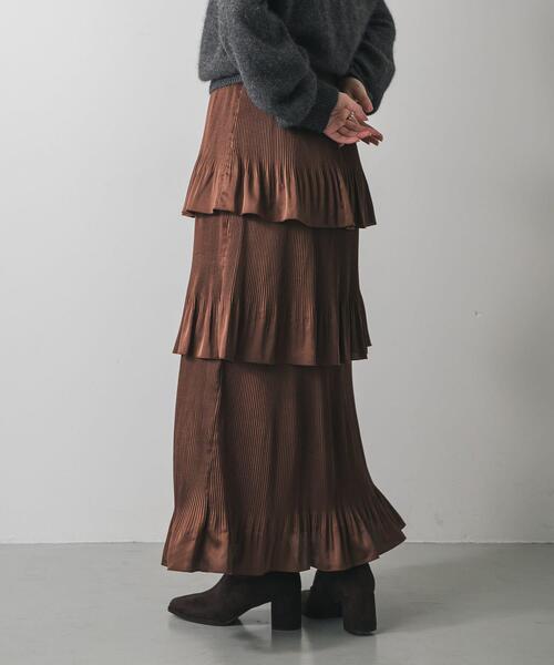SENSE OF PLACE by URBAN RESEARCH（センスオブプレイスバイアーバンリサーチ）の「ティアードプリーツスカート（スカート・レディース・アイボリー/ブラック/ブラウン・ONE）」の19枚目の写真