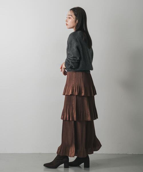 SENSE OF PLACE by URBAN RESEARCH（センスオブプレイスバイアーバンリサーチ）の「ティアードプリーツスカート（スカート・レディース・アイボリー/ブラック/ブラウン・ONE）」の21枚目の写真