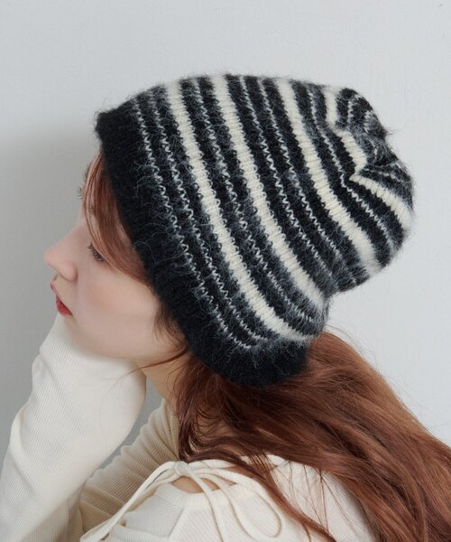 4色展開】モヘアタックビーニー（ニットキャップ/ビーニー）｜Kastane