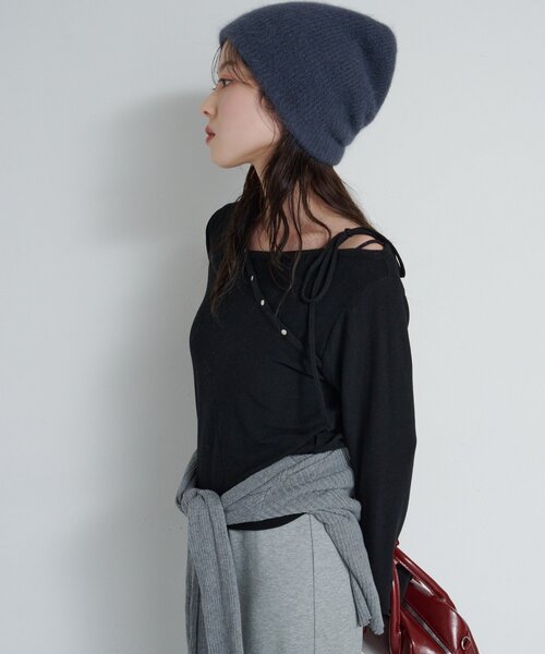 4色展開】モヘアタックビーニー（ニットキャップ/ビーニー）｜Kastane