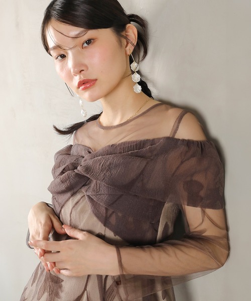 Kana(カナ)の「フロッキーレース チュール ボリュームデザイン Aライン ワンピース ドレスパーティー 結婚式 お呼ばれ オケージョン(ドレス・レディース・ブラウン/ブラック/グレー/ネイビー・M/S)」の22枚目の写真