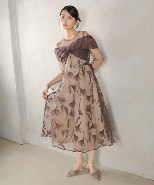 Kana(カナ)の「フロッキーレース チュール ボリュームデザイン Aライン ワンピース ドレスパーティー 結婚式 お呼ばれ オケージョン(ドレス・レディース・ブラウン/ブラック/グレー/ネイビー・M/S)」の20枚目の写真