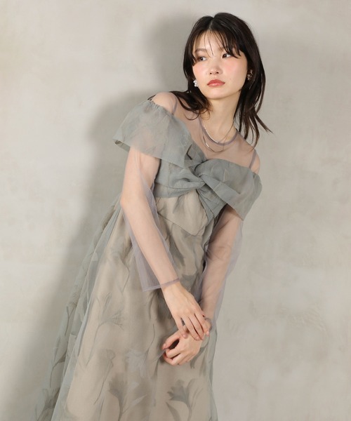 Kana(カナ)の「フロッキーレース チュール ボリュームデザイン Aライン ワンピース ドレスパーティー 結婚式 お呼ばれ オケージョン(ドレス・レディース・ブラウン/ブラック/グレー/ネイビー・M/S)」の13枚目の写真