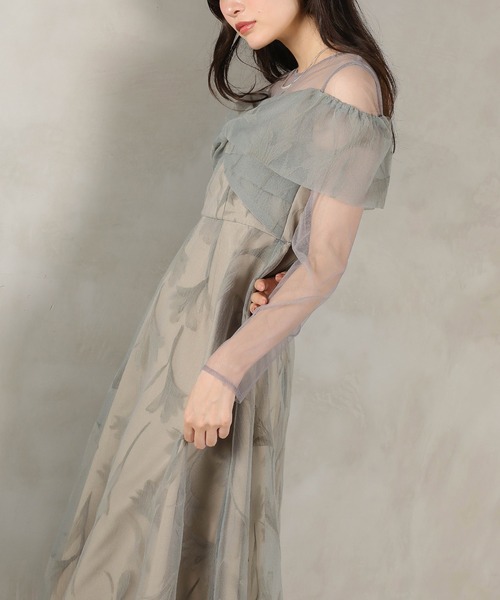 Kana(カナ)の「フロッキーレース チュール ボリュームデザイン Aライン ワンピース ドレスパーティー 結婚式 お呼ばれ オケージョン(ドレス・レディース・ブラウン/ブラック/グレー/ネイビー・M/S)」の14枚目の写真