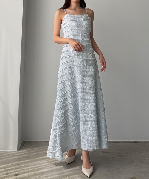 Louere（ルエレ）の「バックリボンフリルレースカットワンピース【一部ぺチスカートSET】[高身長サイズMT有り]（ワンピース・レディース・ネイビー/アイボリー/ブラック/ダークグレー/ライトブルー・MT/X-LARGE/LARGE/MEDIUM/SMALL）」の16枚目の写真
