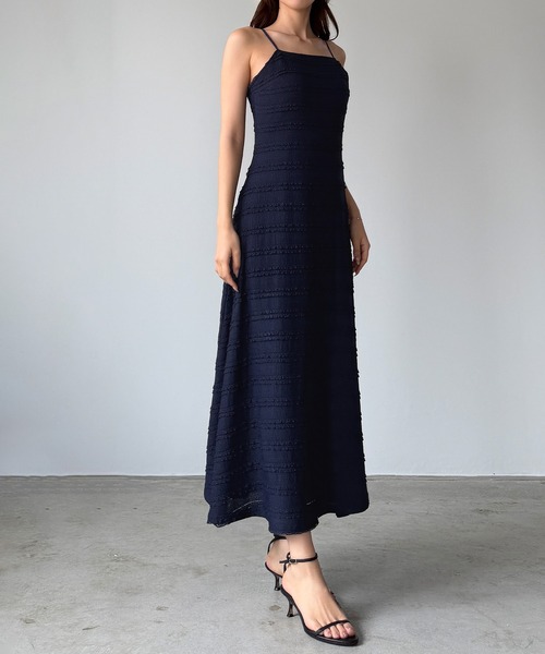 Louere（ルエレ）の「バックリボンフリルレースカットワンピース【一部ぺチスカートSET】[高身長サイズMT有り]（ワンピース・レディース・ネイビー/アイボリー/ブラック/ダークグレー/ライトブルー・MT/X-LARGE/LARGE/MEDIUM/SMALL）」の6枚目の写真