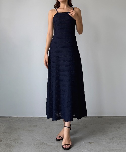 Louere（ルエレ）の「バックリボンフリルレースカットワンピース【一部ぺチスカートSET】[高身長サイズMT有り]（ワンピース・レディース・ネイビー/アイボリー/ブラック/ダークグレー/ライトブルー・MT/X-LARGE/LARGE/MEDIUM/SMALL）」の7枚目の写真