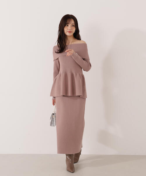PROPORTION BODY DRESSING（プロポーションボディドレッシング）の「オフショルペプラムニットセット / 1215240114（ワンピース・レディース・ブラック/ブルー/ブラウン系その他・MEDIUM/P/S）」の5枚目の写真