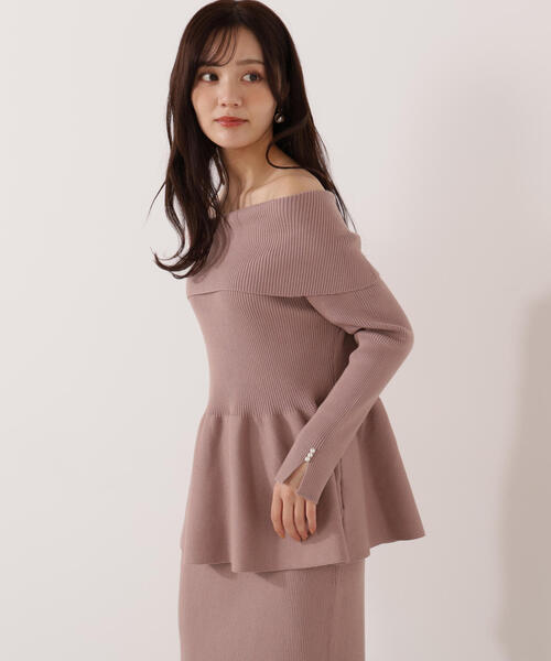PROPORTION BODY DRESSING（プロポーションボディドレッシング）の「オフショルペプラムニットセット / 1215240114（ワンピース・レディース・ブラック/ブルー/ブラウン系その他・MEDIUM/P/S）」の8枚目の写真
