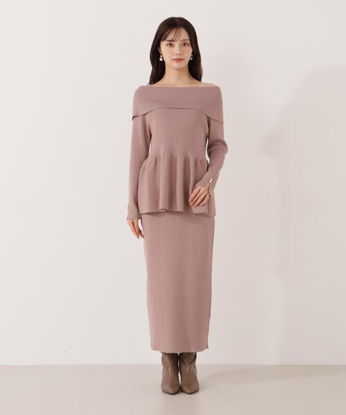 PROPORTION BODY DRESSING（プロポーションボディドレッシング）の「オフショルペプラムニットセット / 1215240114（ワンピース・レディース・ブラック/ブルー/ブラウン系その他・MEDIUM/P/S）」の13枚目の写真