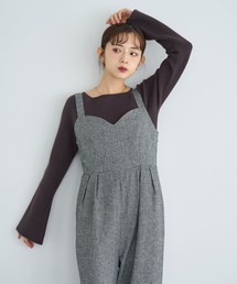 mil（ミル）の「【再生産】千鳥柄 ツイードサロペット【585087】（サロペット/オーバーオール）」