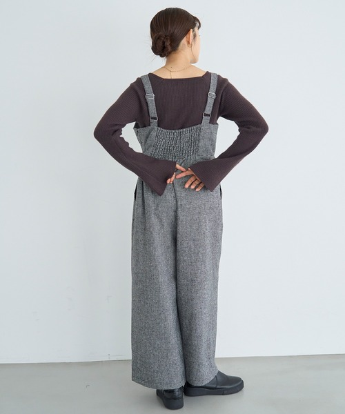 セール】【再生産】千鳥柄 ツイードサロペット【585087】（サロペット