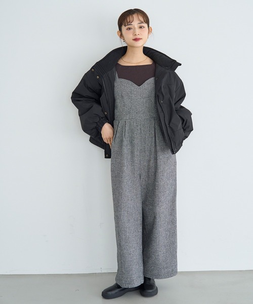 セール】【再生産】千鳥柄 ツイードサロペット【585087】（サロペット