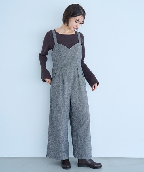 mil（ミル）の「【再生産】千鳥柄 ツイードサロペット【585087】（サロペット/オーバーオール・レディース・ブラウン/ブラック・FREE/XS/S）」の15枚目の写真