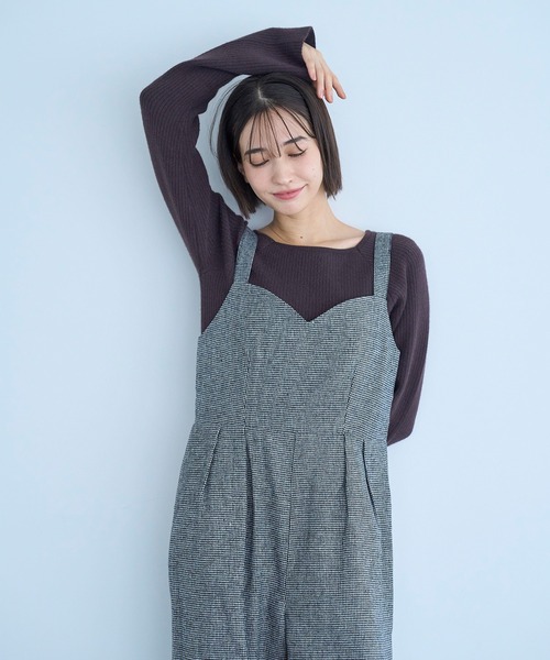 mil（ミル）の「【再生産】千鳥柄 ツイードサロペット【585087】（サロペット/オーバーオール・レディース・ブラウン/ブラック・FREE/XS/S）」の16枚目の写真