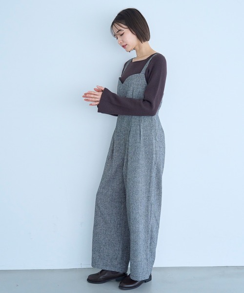 mil（ミル）の「【再生産】千鳥柄 ツイードサロペット【585087】（サロペット/オーバーオール・レディース・ブラウン/ブラック・FREE/XS/S）」の12枚目の写真