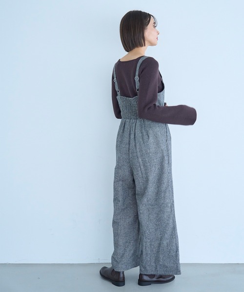 再生産】千鳥柄 ツイードサロペット【585087】（サロペット