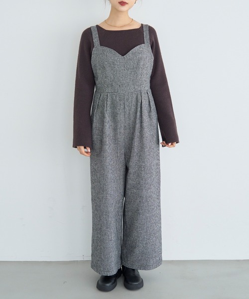 【新品未使用】完売品JOURNALSTANDARD ツイードサロペットS ツイード深Vネック金ボタンサロペット - オールインワン通販 | 人気