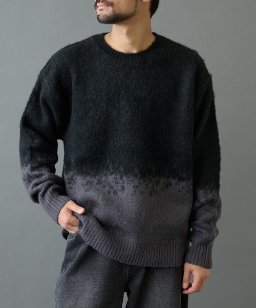 COLONY 2139（コロニートゥーワンスリーナイン）の「モヘアライクグラデーションニット（ニット/セーター・メンズ・ブラック/グレー/ブラウン・MEDIUM/LARGE）」の2枚目の写真