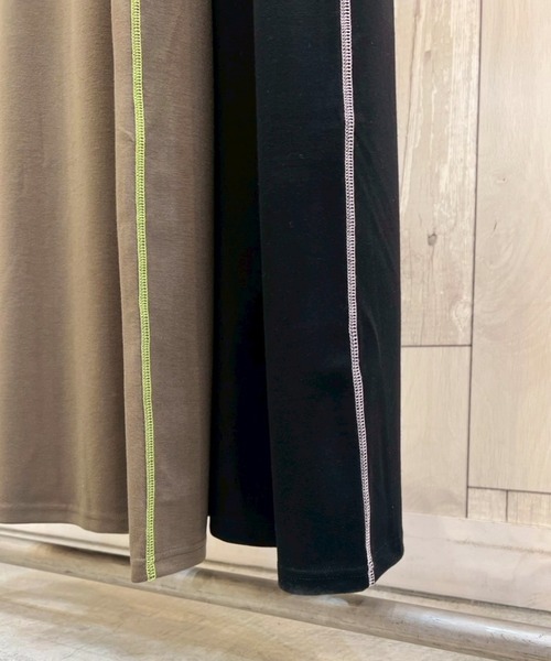 Q(キュー)の「ソフトダンボールバイカラーラインワンピース(ワンピース・レディース・ブラック/ダークオリーブ・MEDIUM)」の16枚目の写真