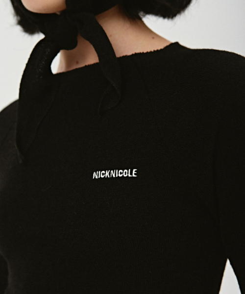 NICK&NICOLE(ニックアンドニコール)の「RAGLAN TOP SCARF KNIT SET_BLACK(Tシャツ/カットソー・レディース・その他・FREE)」の2枚目の写真