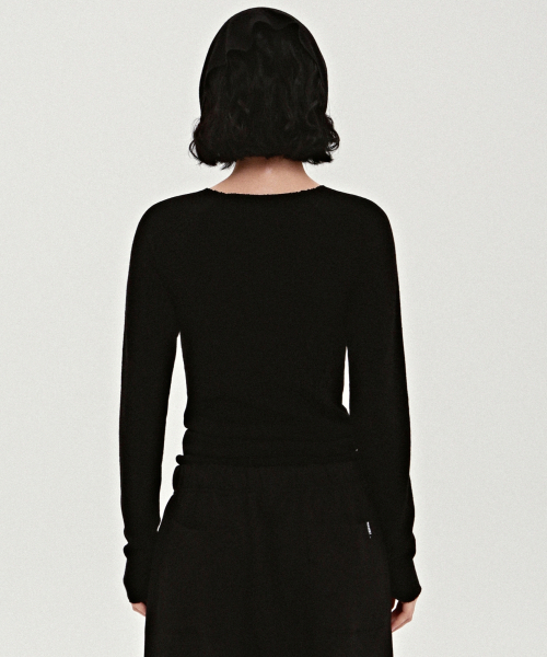 NICK&NICOLE(ニックアンドニコール)の「RAGLAN TOP SCARF KNIT SET_BLACK(Tシャツ/カットソー・レディース・その他・FREE)」の3枚目の写真