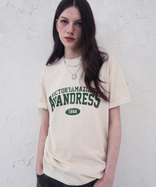 AVANDRESS(アバンドレス )の「Vintage Crack Hero Loosefit T-shirt - 5COL(Tシャツ/カットソー・メンズ・ブラック/ライトベージュ/ホワイト/ネイビー/ネイビー×ホワイト・LARGE/X-LARGE/SMALL/MEDIUM)」の11枚目の写真