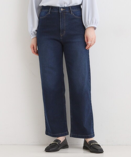 SHOO・LA・RUE（シューラルー）の「【あったか/SS-LL】裏微起毛 ストレートデニムパンツ（デニムパンツ・レディース・ネイビー/ブルー・01/02/03/04/10）」の2枚目の写真