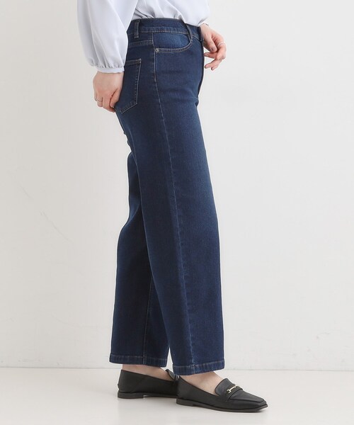 SHOO・LA・RUE（シューラルー）の「【あったか/SS-LL】裏微起毛 ストレートデニムパンツ（デニムパンツ・レディース・ネイビー/ブルー・01/02/03/04/10）」の10枚目の写真