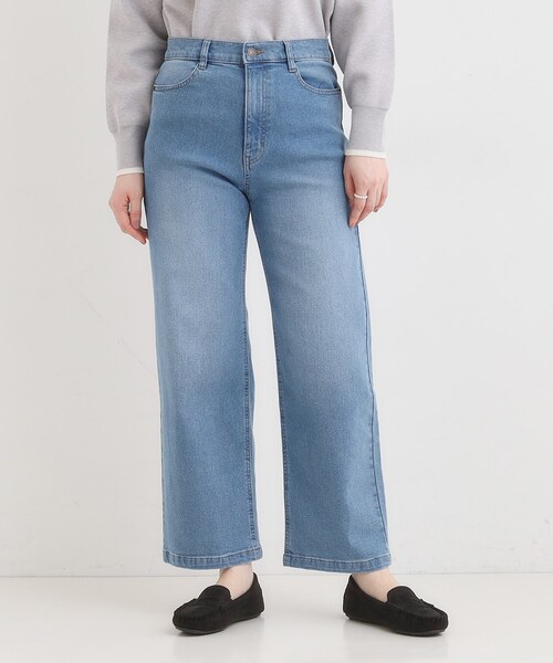 SHOO・LA・RUE（シューラルー）の「【あったか/SS-LL】裏微起毛 ストレートデニムパンツ（デニムパンツ・レディース・ネイビー/ブルー・01/02/03/04/10）」の13枚目の写真