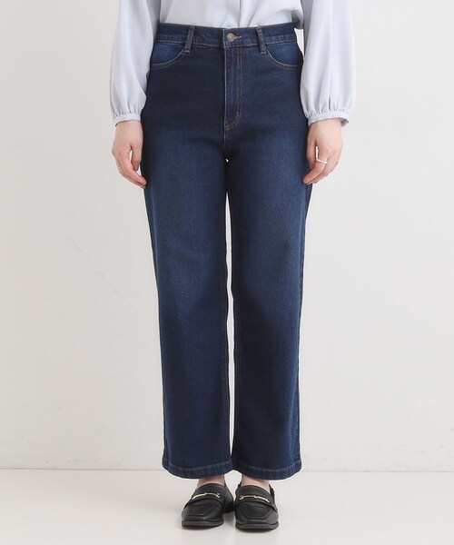 SHOO・LA・RUE（シューラルー）の「【あったか/SS-LL】裏微起毛 ストレートデニムパンツ（デニムパンツ・レディース・ネイビー/ブルー・01/02/03/04/10）」の17枚目の写真