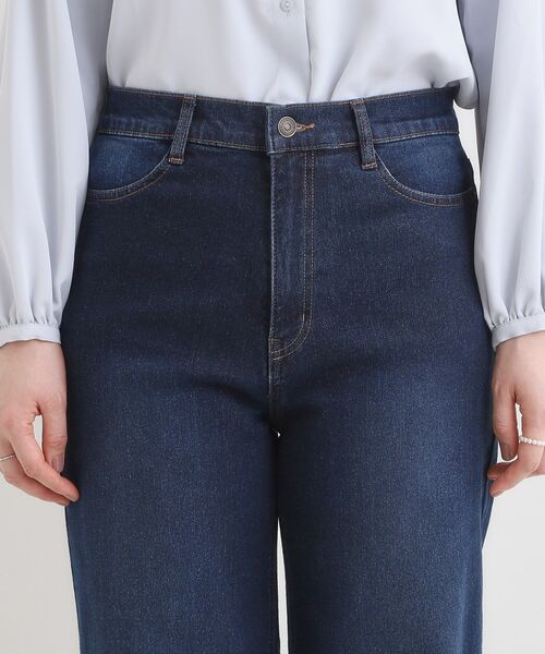 SHOO・LA・RUE（シューラルー）の「【あったか/SS-LL】裏微起毛 ストレートデニムパンツ（デニムパンツ・レディース・ネイビー/ブルー・01/02/03/04/10）」の4枚目の写真