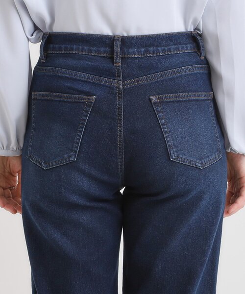SHOO・LA・RUE（シューラルー）の「【あったか/SS-LL】裏微起毛 ストレートデニムパンツ（デニムパンツ・レディース・ネイビー/ブルー・01/02/03/04/10）」の5枚目の写真