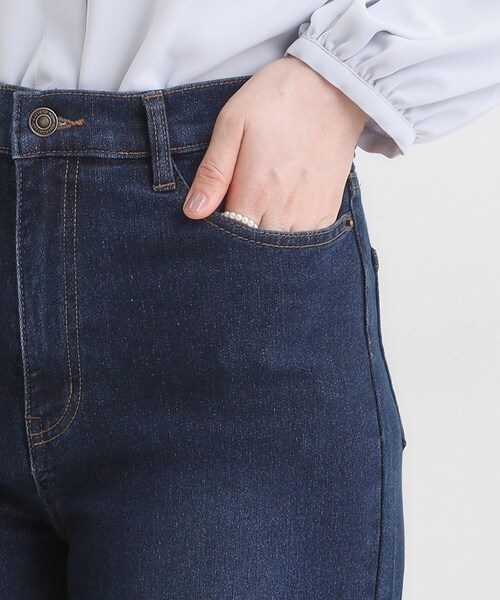 SHOO・LA・RUE（シューラルー）の「【あったか/SS-LL】裏微起毛 ストレートデニムパンツ（デニムパンツ・レディース・ネイビー/ブルー・01/02/03/04/10）」の6枚目の写真