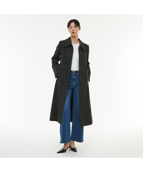 LAP(ラップ)の「スリムバルマカントレンチコート AP3WC960(トレンチコート・レディース・チャコール・SMALL/MEDIUM)」の2枚目の写真