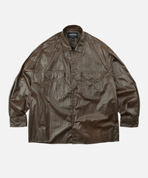 COATED WORK SHIRT JACKET _ BROWN