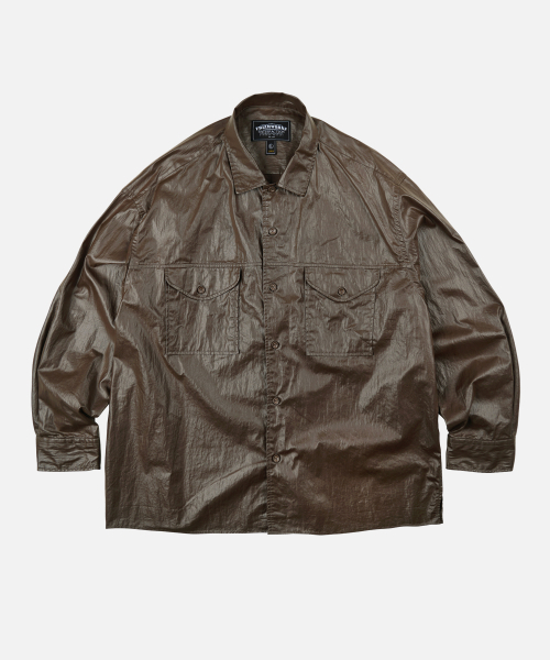 FRIZMWORKS(フリズムワークス)の「COATED WORK SHIRT JACKET _ BROWN(シャツ/ブラウス・メンズ・その他・MEDIUM/LARGE/X-LARGE/SMALL)」の1枚目の写真